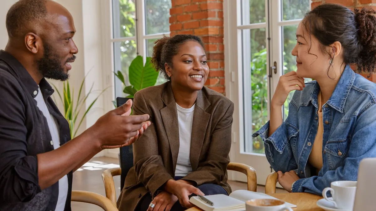 A warm one-on-one conversation, seeing the person first