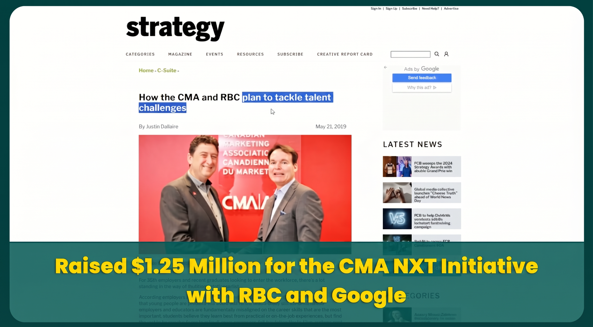 CMA NXT and RBC Strategy Magazine